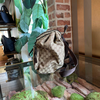 GUCCI Piston Lock GG Monogram Canvas Backpack