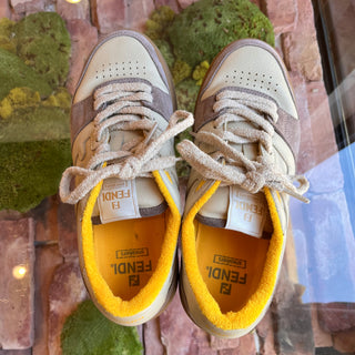 FENDI Beige Match Suede Leather Low Top Sneakers SZ41(11US)