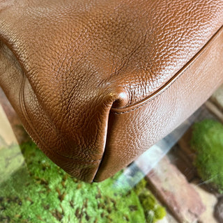GUCCI Soho Chain Chestnut Brown Pebbled Calfskin Leather Shoulder Bag