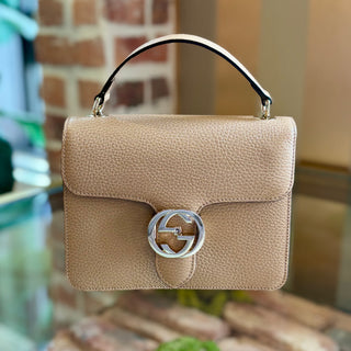 GUCCI Dollar Calfskin Small Interlocking G Shoulder Bag