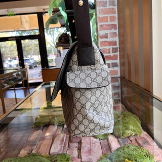 GUCCI Beige Ebony GG Supreme Canvas Diaper Bag