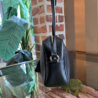 GUCCI Soho Disco Black Pebbled Leather Crossbody