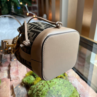 FENDI Mon Tresor Mini FF Canvas Bucket Bag