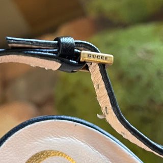 GUCCI Black Leather Angel Platform Sandals SZ 38 (US 8)