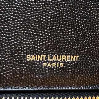 SAINT LAURENT Cassandre Matelassé Black Grain De Poudre Leather Wallet