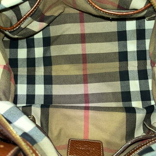 BURBERRY Brown Grained Leather Satchel Bag
