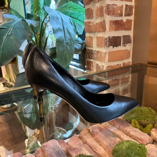 GUCCI Bamboo Black Leather Pumps SZ 38