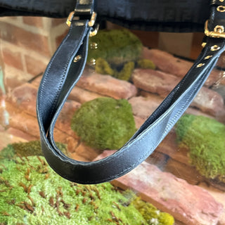 FENDI Charm Black Zucchino Canvas Vintage Tote