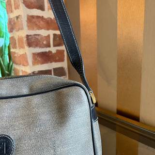 FENDI Vintage Brown Coated Canvas Crossbody Bag