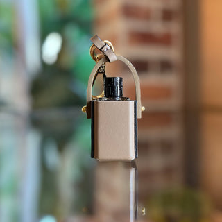 FENDI Taupe Vitello King Bucket Perfume Holder Key Charm ADI1194