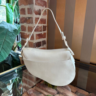 DIOR White Matte Saddle Bag