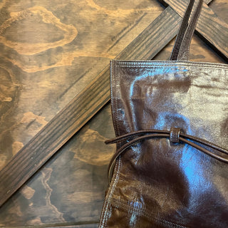 BOTTEGA VENETA Vintage Brown Leather Square Tote