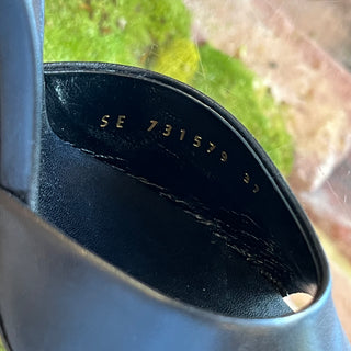 SAINT LAURENT Gippy 105 Black Calfskin Mule Sandals SZ37(7US)