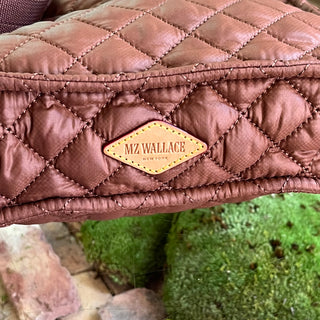 MZ WALLACE Terracotta Quilted Nylon Box Crossbody Bag