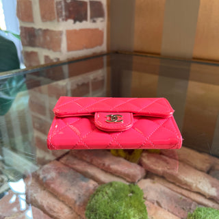 CHANEL Pink Patent Leather Wallet