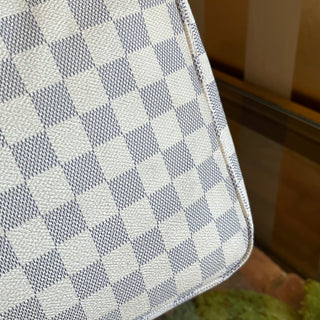 LOUIS VUITTON Neverfull GM White Damier Azur Canvas Tote Bag