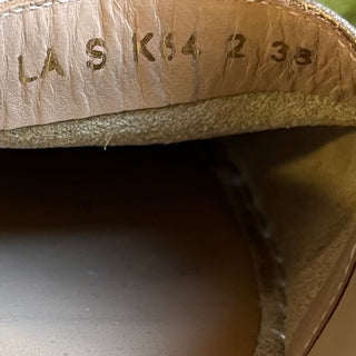 VALENTINO Metallic Gold Leather Rockstud Espadrilles Flats SZ 38 (US 8)