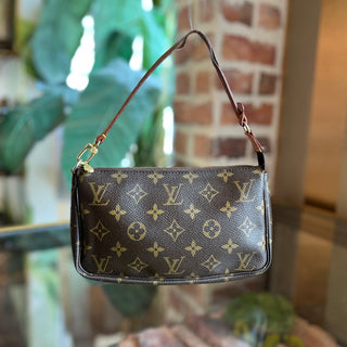 LOUIS VUITTON Pochette Accessories Vintage Brown Monogram Canvas Shoulder Bag