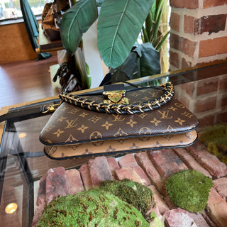 LOUIS VUITTON Twinny Reverse Monogram Brown Canvas Shoulder Bag