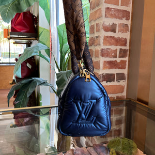 LOUIS VUITTON Speedy Bandouliere 25  Monogram Pillow Navy Econyl Satchel Bag