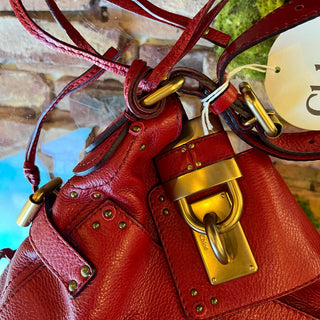 CHLOE Paddington Vermillion Leather Hobo