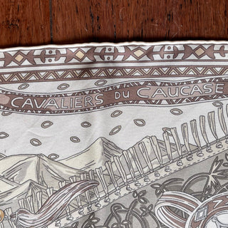 HERMES Cavaliers Du Caucase Silk Scarf