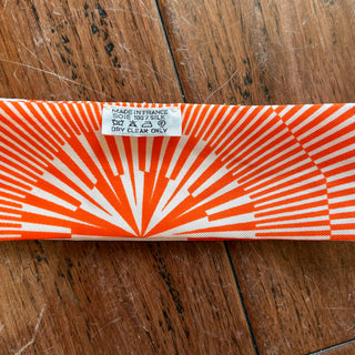 HERMES Orange White OP H Silk Twilly