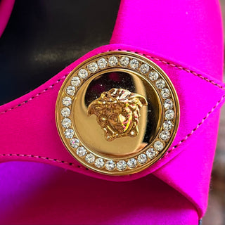 VERSACE Medusa Pink Satin Heel Sandals SZ 36.5 (US 6.5)