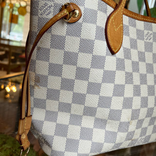 LOUIS VUITTON Neverfull PM Damier Azur Canvas Tote Bag
