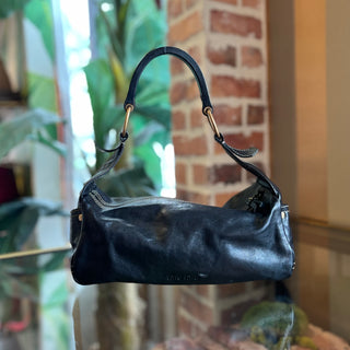 MIUMIU Vintage Black Leather Small Shoulder Bag