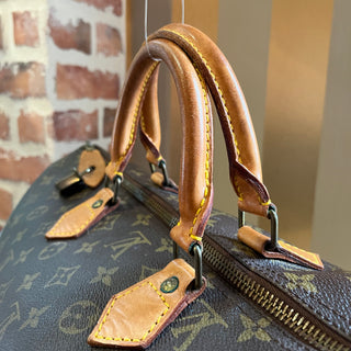 LOUIS VUITTON Speedy 40 Brown Monogram Canvas Vintage Satchel Bag