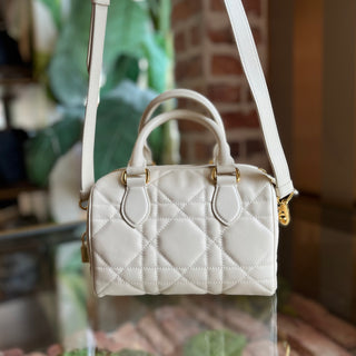DIOR Groove 20 Dusty Ivory Calfskin Macrocannage Satchel Bag