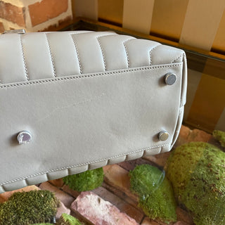 SAINT LAURENT Loulou Large Gray Matelasse Chevron Leather Shoulder Bag