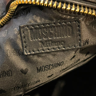 MOSCHINO Biker Jacket  Black Leather Backpack