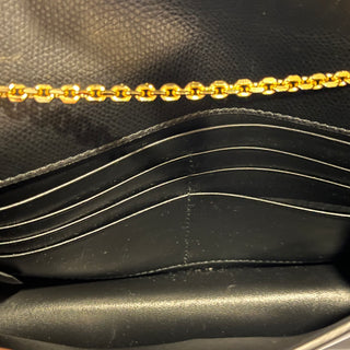FENDI FF Diamonds Wallet On Chain Black Leather Crossbody Bag