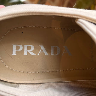 PRADA Beige Canvas Gabardine Espadrilles Sneakers SZ 39 (US 9)