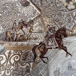 HERMES Cavaliers Du Caucase Silk Scarf