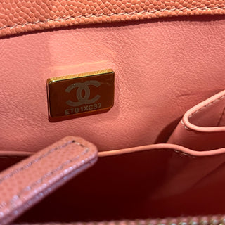 CHANEL Pink Caviar Leather Top Handle