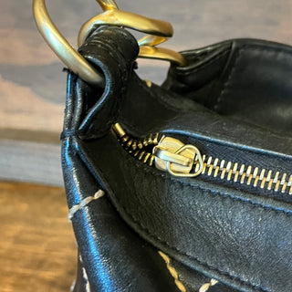 CHANEL Wild Stitch Black Calfskin Leather Shoulder Bag