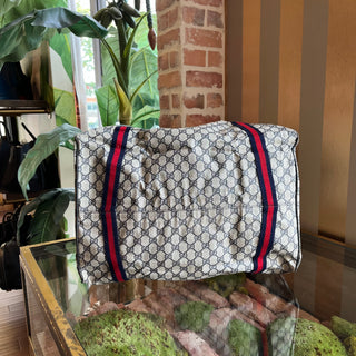 GUCCI Vintage Foldable Black GG Monogram Canvas Duffle Bag Pouch