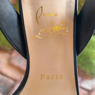 LOUBOUTIN Kid Multipoint 100 Black Leather Sandals SZ 36 (US 6)