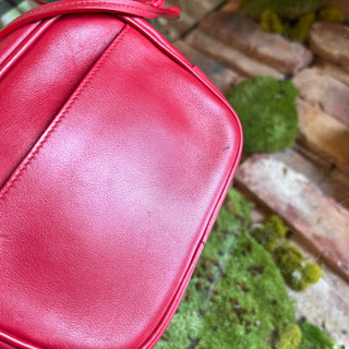 SAINT LAURENT Mini Blogger Red Leather Crossbody Bag
