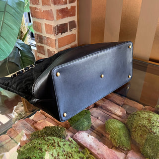 CHANEL Black Quilted Caviar Leather Charm Tote Bag ADI1187