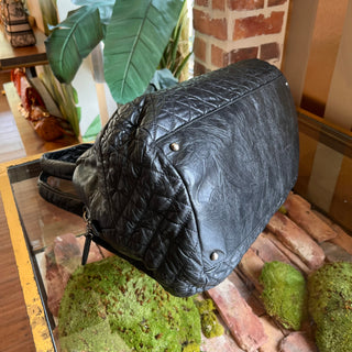 CHANEL Coco Rider Bowling Black Aged Calfskin Satchel Bag