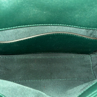 GUCCI GG Marmont Small Green Matelassé Chevron Nappa Leather Shoulder Bag