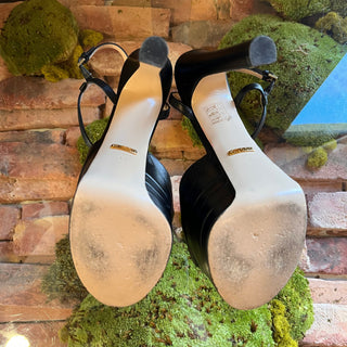 GUCCI Black Leather Angel Platform Sandals SZ 38 (US 8)