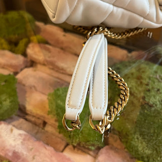 SAINT LAURENT LouLou Small White Puffer Lambskin Leather Shoudler Bag