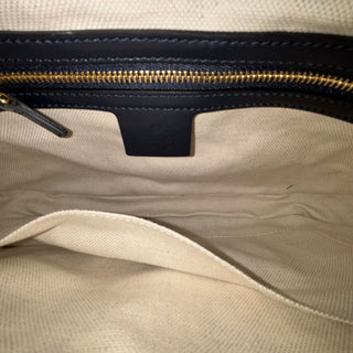 GUCCI Navy Blue Raffia Jackie Shoulder Bag