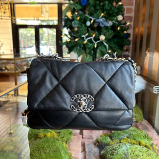 CHANEL Black Quilted Lambskin Small 19 Shoulder Bag