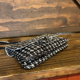 CHANEL Houndstooth Python Flap Shoulder Bag